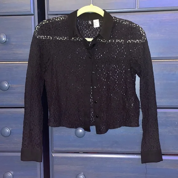 Lace Button Down - Picture 2 of 6